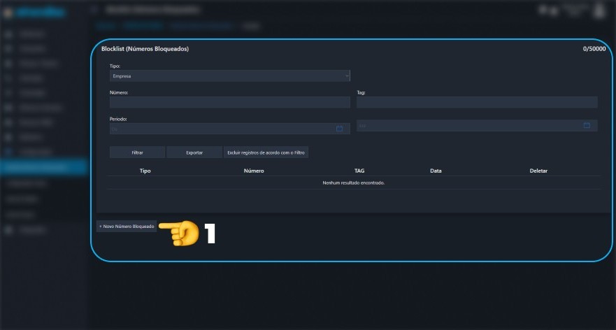 Botão Novo Bloqueio