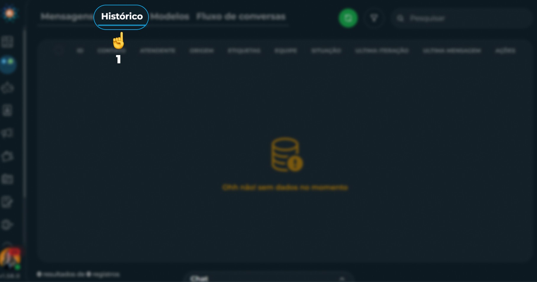 Tela de Início do Histórico