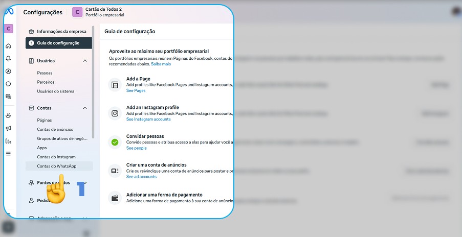 Configuração da Meta Portifólio